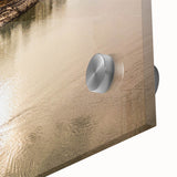 Large abstract wall art depicting Oklahoma scenery in muted earth tones on acrylic glass, ideal for dining room art.