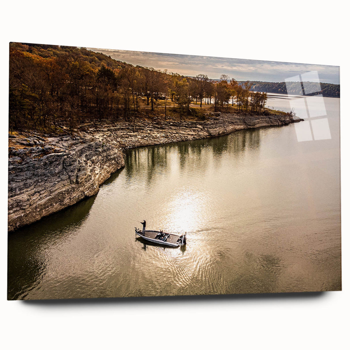 Large abstract wall art depicting vibrant Oklahoma scenery on acrylic glass, ideal for bedroom or dining room decor.