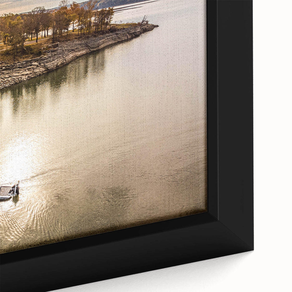 Extra large black wall art featuring a textured Oklahoma scenery in vibrant colors, framed canvas.