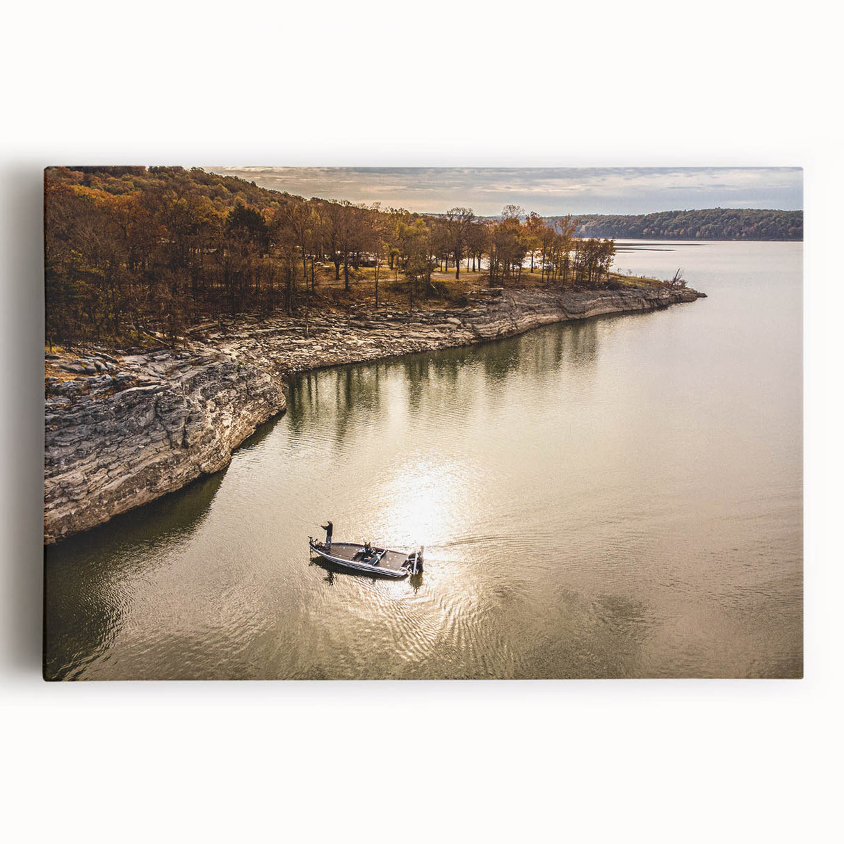 Black and white stretched canvas of Oklahoma scenery, ideal for kitchen wall art.