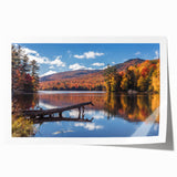 Vermont landscape with floral elements in soft green and brown tones on a rolled canvas, ideal for art wall dining room.