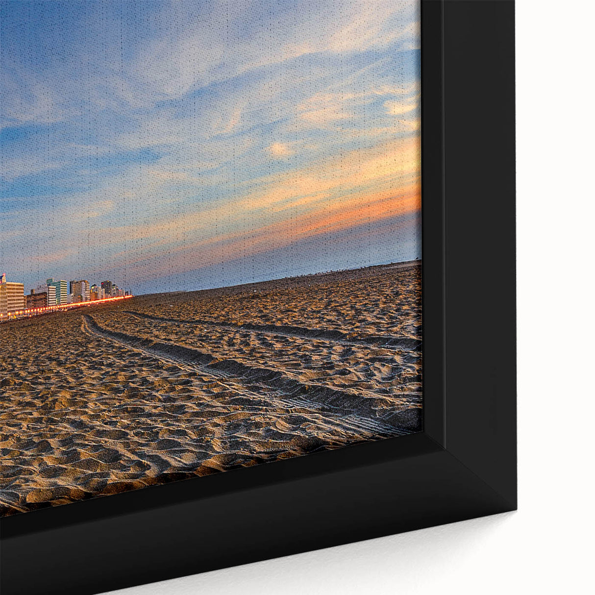 Extra large framed canvas featuring a textured depiction of a Virginia scenery in black with colorful accents.