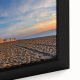 Extra large framed canvas featuring a textured depiction of a Virginia scenery in black with colorful accents.