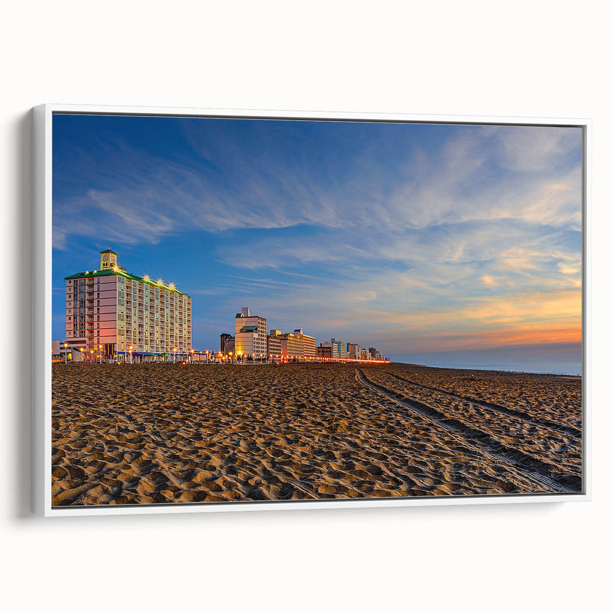 Vintage poster art of a Virginia scenery on framed canvas, featuring vibrant colors, ideal for living room decor.