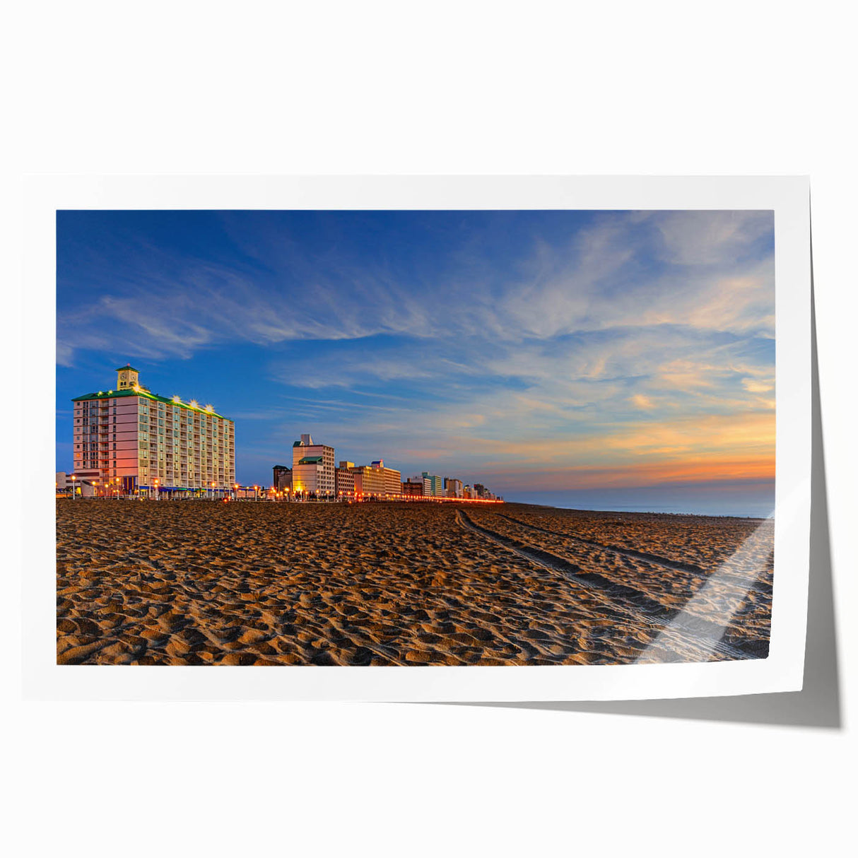 Extra large rolled print of Virginia scenery with floral elements in soft pastel colors.