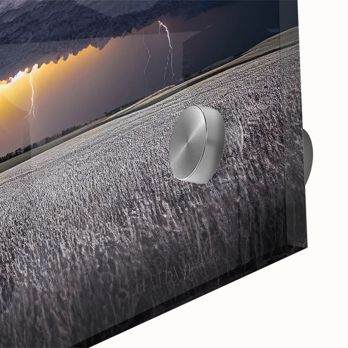Large abstract wall art depicting the Palouse hills in muted earth tones on acrylic glass, ideal for dining room art.