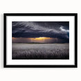 Extra large, textured abstract art print depicting colorful rolling hills of Palouse, in a black frame.