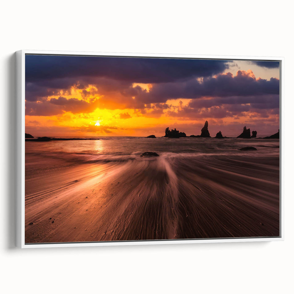 Vintage poster art of Seattle skyline in vibrant colors on extra large framed canvas, suitable for living room decor.