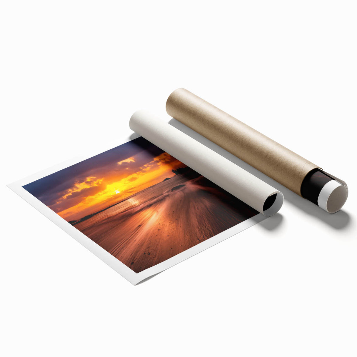 Extra large rolled print of Seattle skyline with soft gray and blue tones, suitable for classy bathroom wall art.