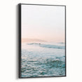 Black and white landscape painting on framed canvas, featuring a vintage poster style, ideal for bedroom decor.