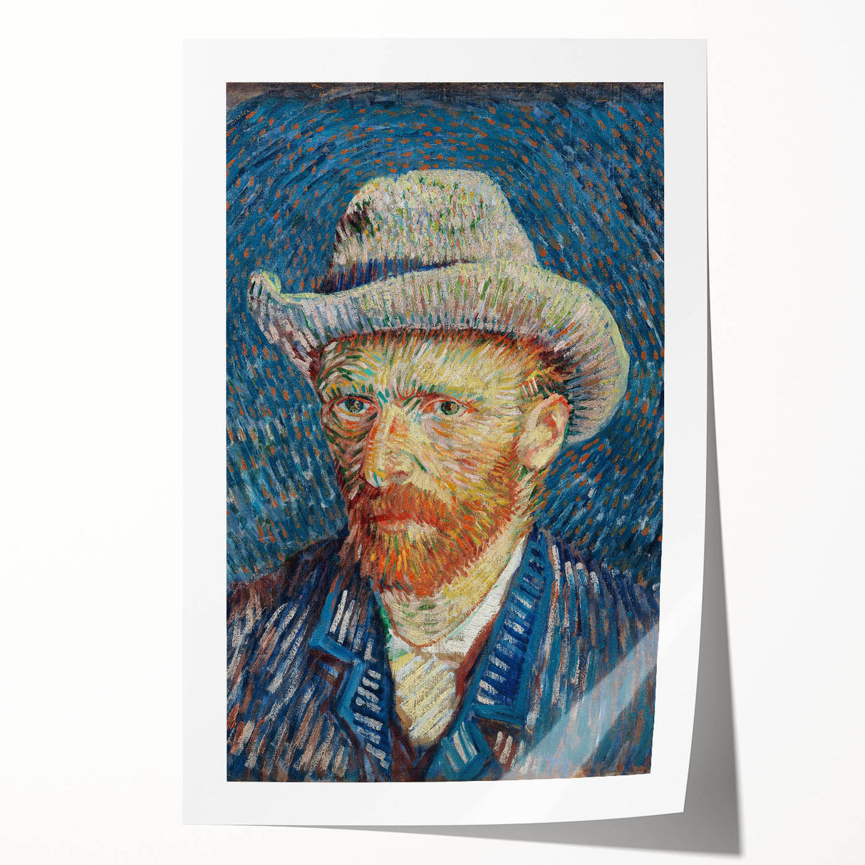 Extra large rolled print of Van Gogh-inspired floral art in vibrant colors, ideal for dining room wall decor.