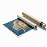 Extra large rolled canvas print featuring Van Gogh-inspired floral art in vibrant hues, suitable for bathroom or living room.