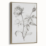 Framed canvas artwork showcasing an abstract floral design in vibrant colors, with a gold frame adding elegance, ideal for modern home decor.