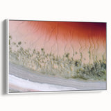 Framed abstract landscape canvas art showcasing soft white tones and dynamic brush strokes, perfect for modern home decor. Ideal for enhancing living spaces.
