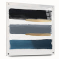 Modern Abstract Wall Art – Navy, Gold & Gray Brushstroke Canvas