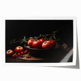 Rolled canvas print featuring an array of vibrant fruits, ideal for art wall dining room placement.