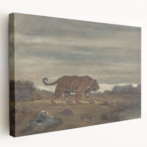 Majestic Realism Art Print of a Tiger in Nature’s Landscape