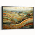 Black and white landscape art painting of trees in autumn on framed canvas, ideal for bedroom wall decor.