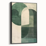 Contemporary Dining Art Pieces - Geometric Green Abstraction