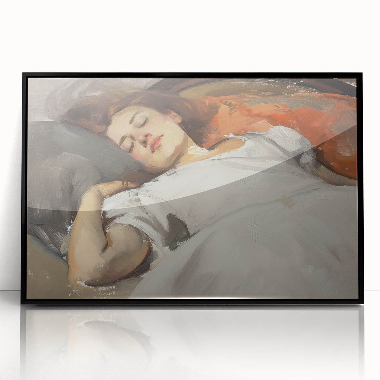Framed abstract figurative wall art featuring a bold black design, showcasing intricate shapes and lines that create a modern artistic statement.
