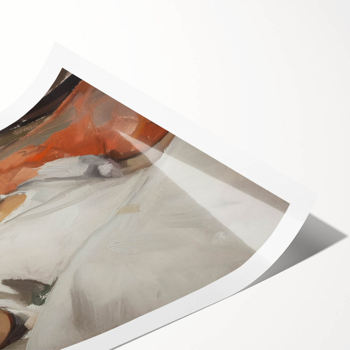 Abstract figurative rolled print showcasing vibrant colors and dynamic shapes, packaged securely in a cardboard tube, perfect for modern home decor.