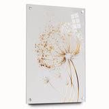 Abstract floral design on acrylic glass, showcasing vibrant colors and intricate patterns, presented in a side view with decorative pins for mounting. Ideal for modern home decor enthusiasts.