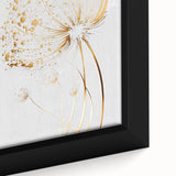 Close-up of a framed canvas featuring vibrant abstract floral designs in shades of pink, blue, and green. Ideal for modern home decor, adding a touch of elegance and color to any room.