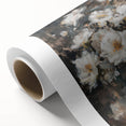 Abstract floral design on rolled canvas, showcasing vibrant colors and intricate patterns, presented in a protective cardboard tube for easy display.