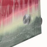 Close-up of a vibrant abstract landscape design on acrylic glass, showcasing rich colors and intricate patterns, perfect for modern home decor.