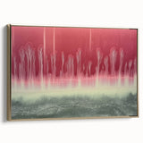 Abstract landscape canvas artwork featuring vibrant gold accents, framed and displayed in a sleek profile view, perfect for modern home decor.
