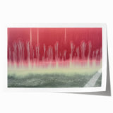 Abstract landscape print showcasing vibrant colors and fluid shapes, rolled up for easy transport, perfect for modern home decor or art enthusiasts.