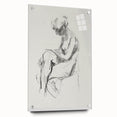 Abstract figurative acrylic artwork displayed in a glass frame, showcasing vibrant colors and intricate pin details from a side view, perfect for modern decor.