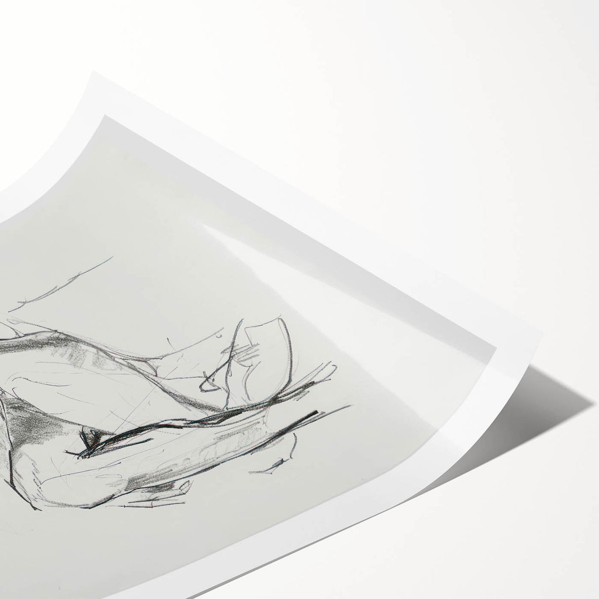 Abstract figurative art print showcasing vibrant colors and dynamic shapes, rolled and ready for display in a protective cardboard tube, ideal for home decor.