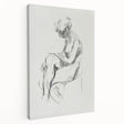Abstract figurative stretched canvas artwork showcasing vibrant colors and dynamic shapes, viewed from the side, perfect for modern home decor.