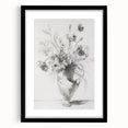 Abstract floral wall art in a black frame with a mat, showcasing vibrant colors and intricate designs, perfect for modern home decor or gallery display.