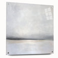 Abstract landscape acrylic artwork displayed from a side view, showcasing vibrant colors and intricate textures, secured with decorative pins for a modern aesthetic.