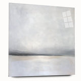 Abstract landscape artwork displayed in a sleek acrylic glass frame, showcasing vibrant colors and fluid shapes, ideal for modern home decor. Emphasizes artistic expression and contemporary design aesthetics.