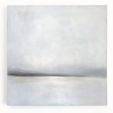 Abstract landscape canvas artwork depicting vibrant hues of blue, green, and gold, showcasing a serene nature scene, perfect for modern home decor.