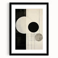 Abstract minimalist wall art framed with a black mat, showcasing a clean design perfect for modern decor. Ideal for enhancing contemporary living spaces.