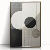 Framed abstract minimalist wall art featuring a gold-accented design against a clean white background, perfect for modern home decor. Ideal for enhancing living spaces with elegance.