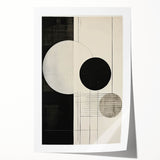 Abstract minimalist wall art print showcasing soft pastel colors in geometric shapes, rolled and ready for display, emphasizing modern decor aesthetics.