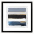 Geometric Abstract Wall Decor – Navy, Gold & Gray Brush Canvas Art