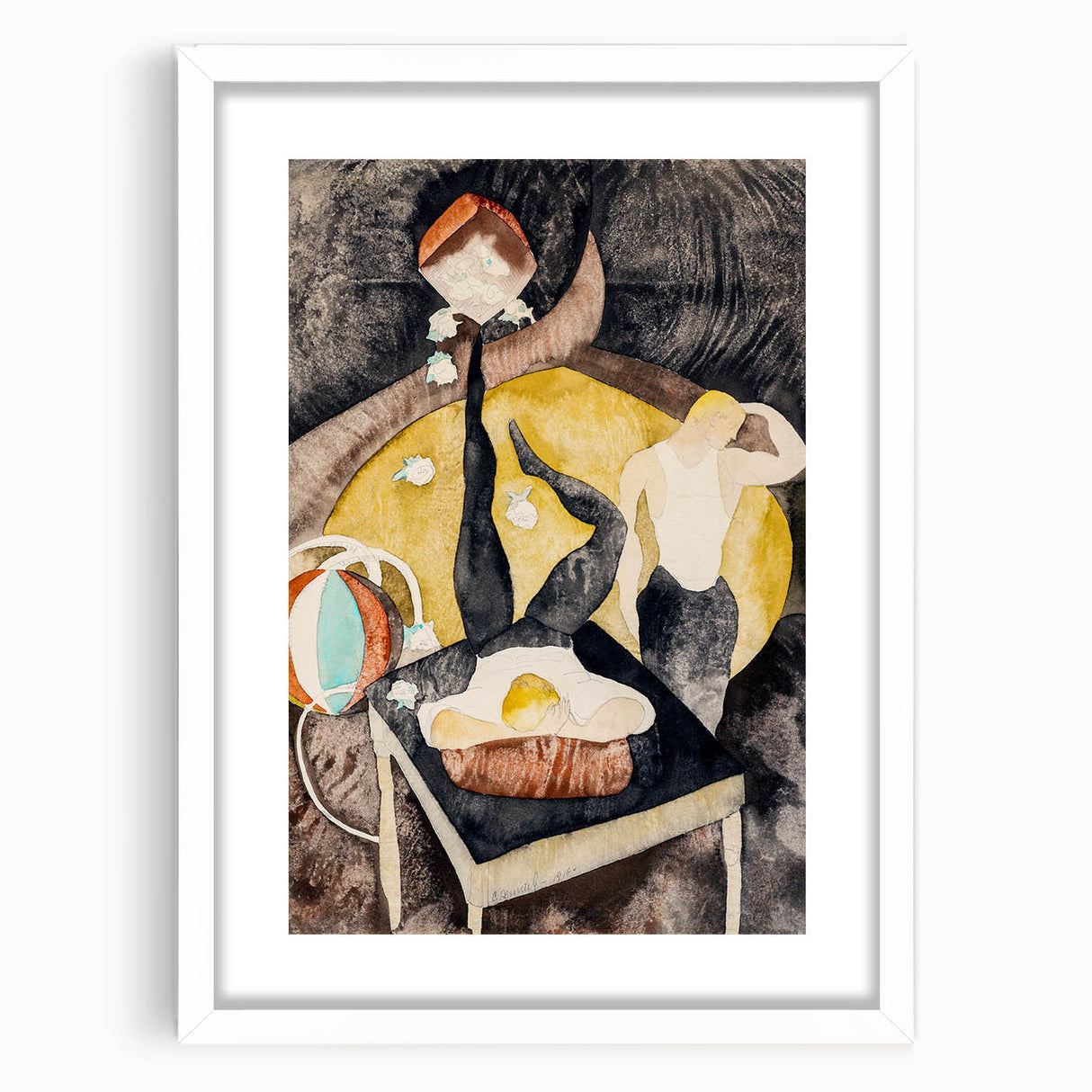 Vaudeville Acrobats - Playful Modern Wall Art in Vintage Tones