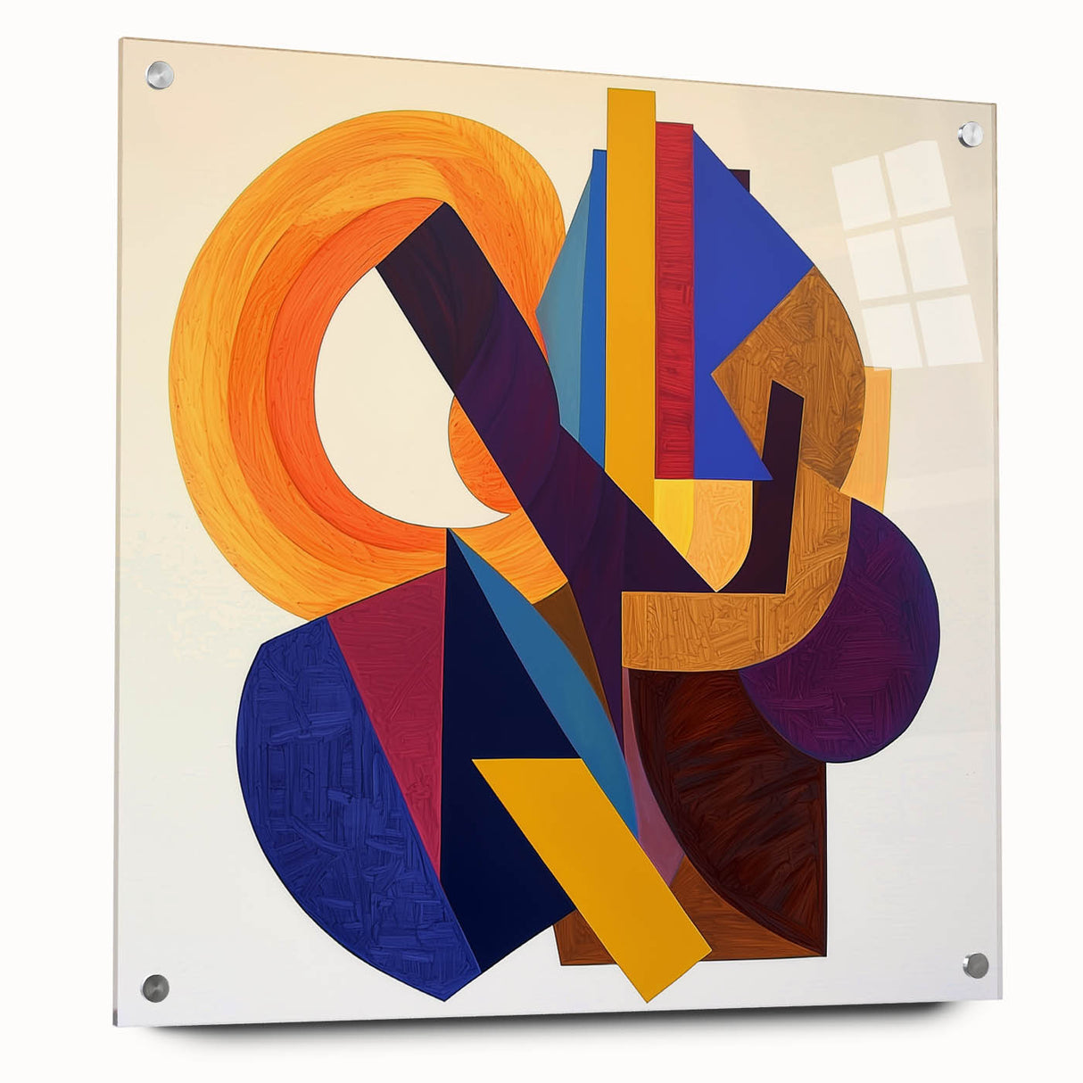 Bold Geometric Living Room Wall Art - Modern Canvas Print