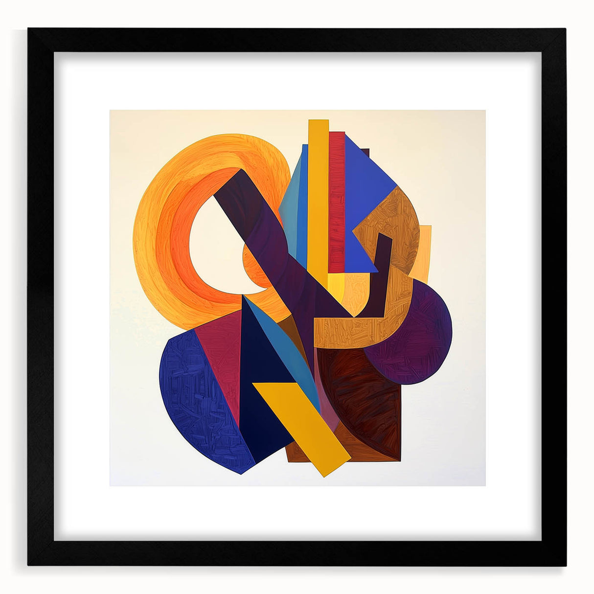 Bold Geometric Living Room Wall Art - Modern Canvas Print