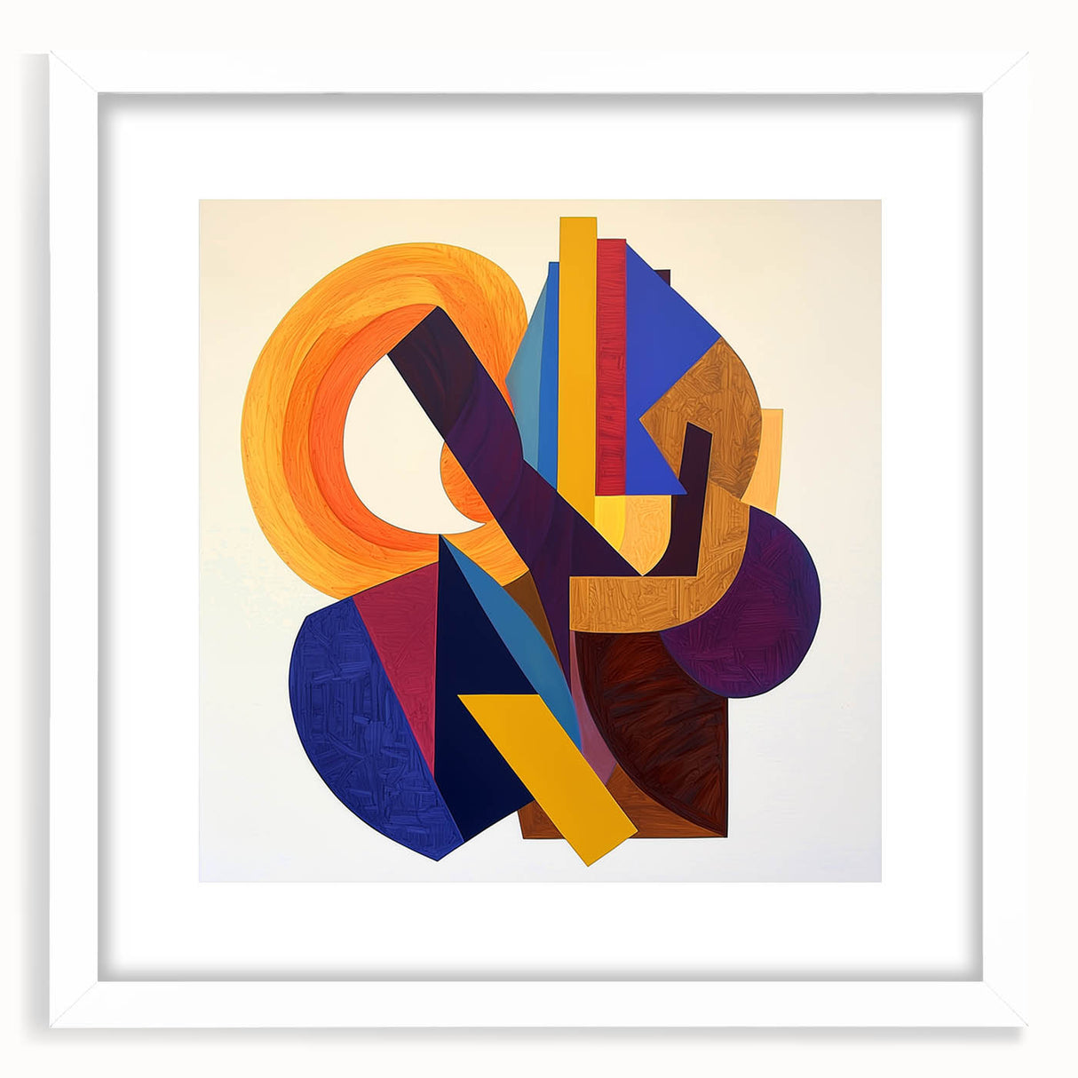 Bold Geometric Living Room Wall Art - Modern Canvas Print