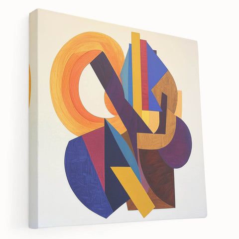 Bold Geometric Living Room Wall Art - Modern Canvas Print