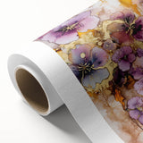 Abstract floral artwork on rolled canvas featuring vibrant colors and intricate details, elegantly packaged in a protective cardboard tube, perfect for home decor.