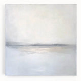 Abstract landscape canvas art showcasing a vibrant color palette of blues and greens, ideal for modern home decor. This stretched canvas piece adds a serene touch to any living space.