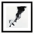 Minimalist Abstract Wall Art – Flowing Black Ink on White Canvas